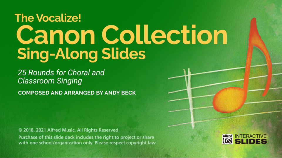 The Vocalize! Canon Collection Sing-Along Slides